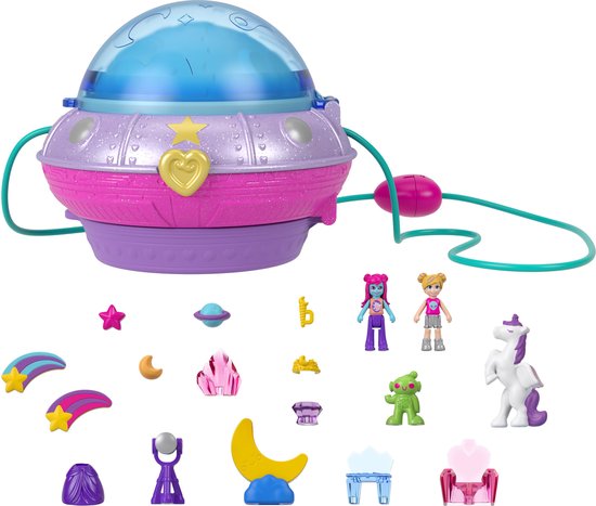 Polly Pocket Dubbele Compacts – Ruimteschip – Speelset voor Kinderen