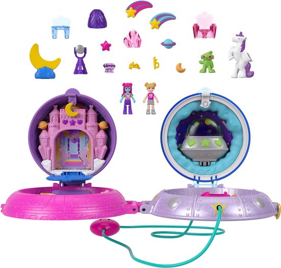 Polly Pocket Dubbele Compacts – Ruimteschip – Speelset voor Kinderen