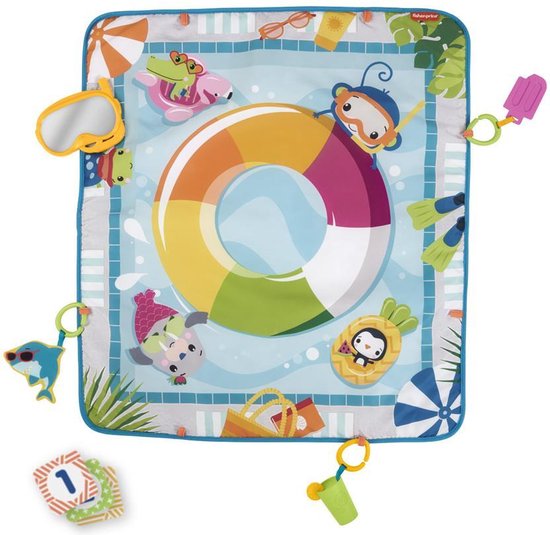 Fisher-Price 3-in-1 Kruipen en Spelen Activiteitenspeelmat – Babygym en Baby Speelgoed