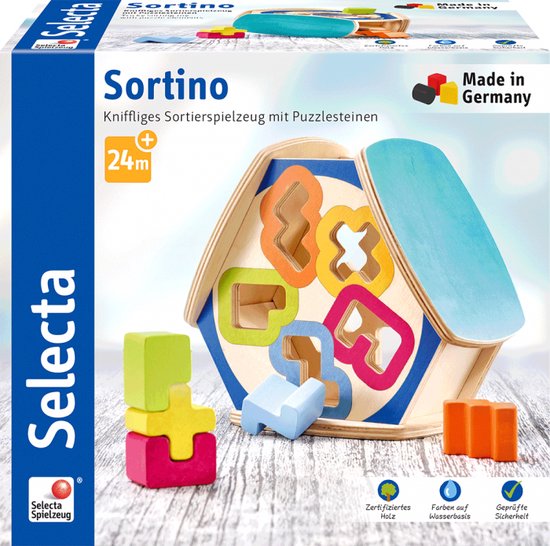 Schmidt Spiele Sortino Sortierbox 16 cm – Houten Educatief Speelgoed – Meerkleurig