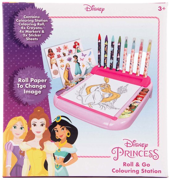 Disney Prinses Tekenbord met Rol Kleurset – 12-delig – Creatief Speelbord
