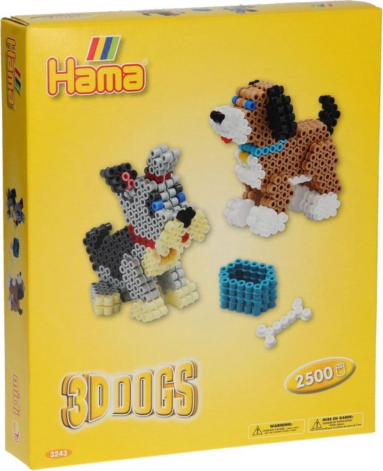 Hama - Strijkkralenset - 3D Honden - 2500 stuks