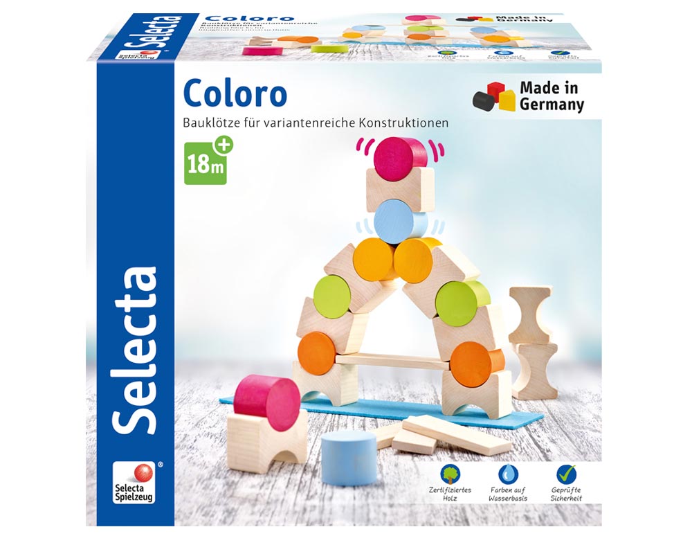 Selecta Spielzeug Stapelspeelgoed Coloro Junior – 20-delig Houten Stapelset – Naturel  Meta description: